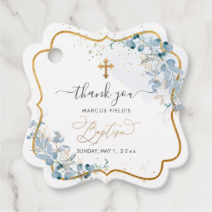 PixDezines H2 Stoffelijk Blauw Gom Eucalyptus Doop Bedankjes Labels