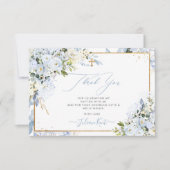 PixDezines H2 Stoffelijk Blauw Rozen Doop Dank u Kaart (Voorkant)