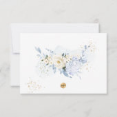 PixDezines H2 Stoffelijk Blauw Rozen Doop Dank u Kaart (Achterkant)