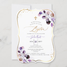 PixDezines H2 Stofpaarse Eucalyptus Baptism Kaart