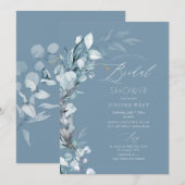 PixDezines H2 Stustblauw Eucalyptus Vrijgezellenfe Kaart (Voorkant / Achterkant)