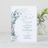 PixDezines H2 Stustblauw Eucalyptus Vrijgezellenfe Kaart (Staand voorkant)