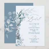 PixDezines H2 Stustblauw Eucalyptus Vrijgezellenfe Kaart (Voorkant / Achterkant)