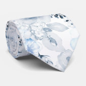 PixDezines H2 Stusty Blue Navy Rozen Stropdas (Opgerold)