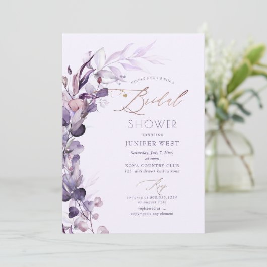 PixDezines H2 Stusty Paarse Eucalyptus Kaart (Staand voorkant)