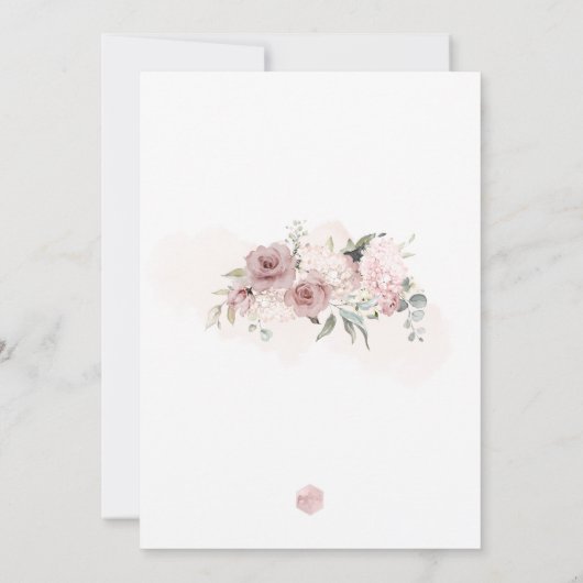 PixDezines H2 Stusty Rozen Bat Mitzvah Kaart (Achterkant)