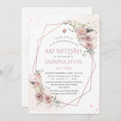 PixDezines H2 Stusty Rozen Bat Mitzvah Kaart (Voorkant / Achterkant)