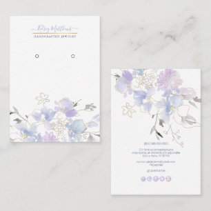 PixDezines H2 Sweetpeas Dusty Blue Visitekaartje