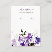 PixDezines H2 Sweetpeas Violet Paarse Earnings Visitekaartje (Voorkant)