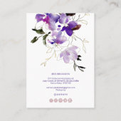 PixDezines H2 Sweetpeas Violet Paarse Earnings Visitekaartje (Achterkant)