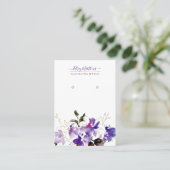 PixDezines H2 Sweetpeas Violet Paarse Earnings Visitekaartje (Staand voorkant)