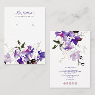 PixDezines H2 Sweetpeas Violet Paarse Earnings Visitekaartje