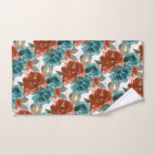 PixDezines H2 Tealgroene Roze Rozen Bad Handdoek (Handdoek)