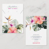 PixDezines H2 Tropical Paradise Oorbellen+Ketting Visitekaartje (Voorkant / Achterkant)