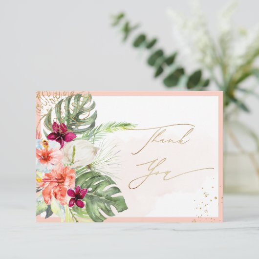 PixDezines H2 Tropisch Paradijs Bloemen Bedankt (Staand voorkant)