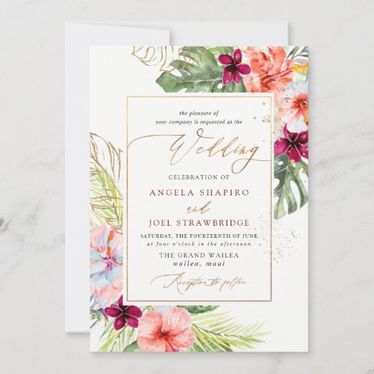 PixDezines H2 Tropisch paradise Brunch Bubble Kaart (Voorkant)