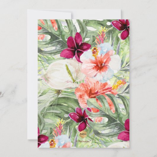 PixDezines H2 Tropisch paradise Brunch Bubble Kaart (Achterkant)