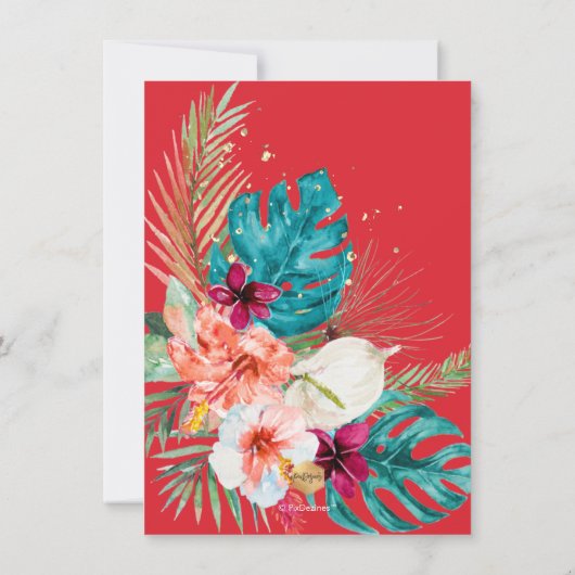 PixDezines H2 Tropisch Paradise Luau Afstuderen in Kaart (Achterkant)