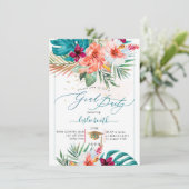 PixDezines H2 Tropisch Paradise Luau Afstuderen in Kaart (Staand voorkant)