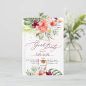 PixDezines H2 Tropisch Paradise Luau Afstuderen in Kaart (Staand voorkant)