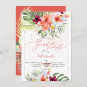 PixDezines H2 Tropisch Paradise Luau Afstuderen Kaart (Voorkant / Achterkant)