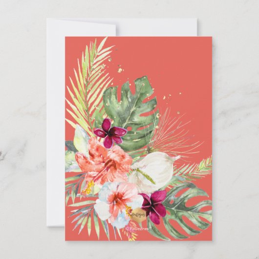 PixDezines H2 Tropisch paradise Vrijgezellenfeest Kaart (Achterkant)