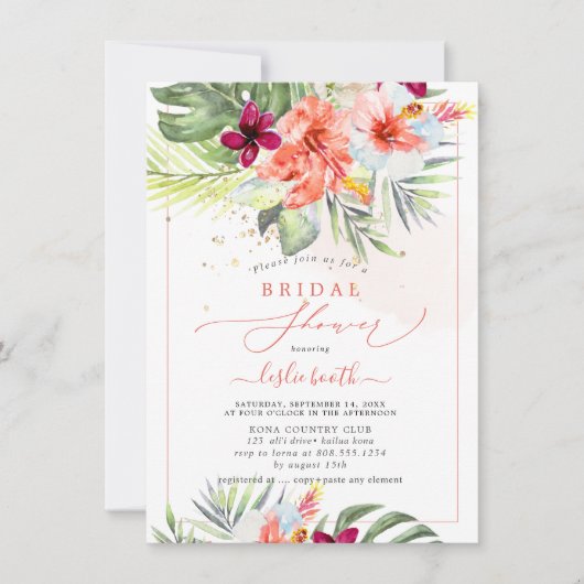 PixDezines H2 Tropisch paradise Vrijgezellenfeest Kaart (Voorkant)