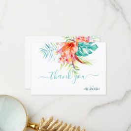 PixDezines H2 Tropische Bloemen+Loof Bedankkaart