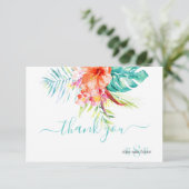 PixDezines H2 Tropische bloemen + olie Bedankkaart (Staand voorkant)