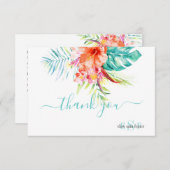 PixDezines H2 Tropische bloemen + olie Bedankkaart (Voorkant / Achterkant)