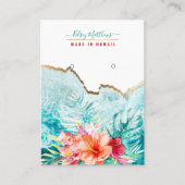 PixDezines H2 Tropische Paradise Beach oorringen Visitekaartje (Voorkant)