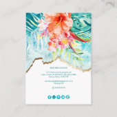 PixDezines H2 Tropische Paradise Beach oorringen Visitekaartje (Achterkant)