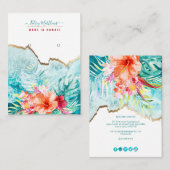 PixDezines H2 Tropische Paradise Beach oorringen Visitekaartje (Voorkant / Achterkant)