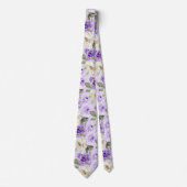 PixDezines H2 Violet Paarse Rozen Stropdas (Voorkant)