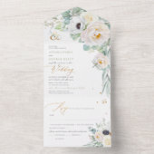 PixDezines H2 White Peonies Anemone All In One Uitnodiging (Binnen)