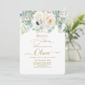 PixDezines H2 White Peonies Anemone Vrijgezellenfe Kaart (Staand voorkant)