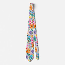 PixDezines H2 Zomer Bloemen Helder Kleuren Stropdas