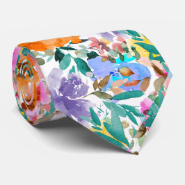 PixDezines H2 Zomer Bloemen Helder Kleuren Stropdas