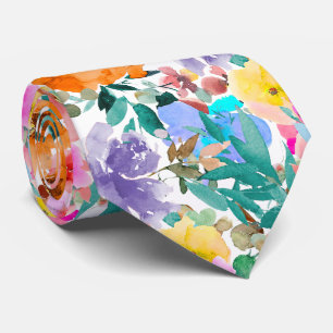 PixDezines H2 Zomer Bloemen Helder Kleuren Stropdas
