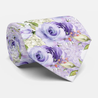 PixDezines H2 Zomer Paarse Rozen Hortensia Stropdas