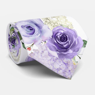 PixDezines H2 Zomer Paarse Rozen Hortensia Stropdas
