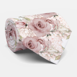 PixDezines H2 Zomer Stof Roze Rozen Hortensia Stropdas
