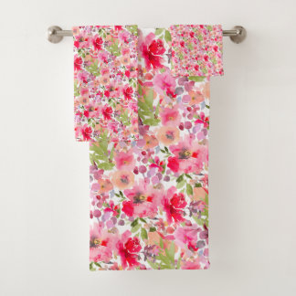 PixDezines H2 Zomerbloemen Fel Kleuren Bad Handdoek