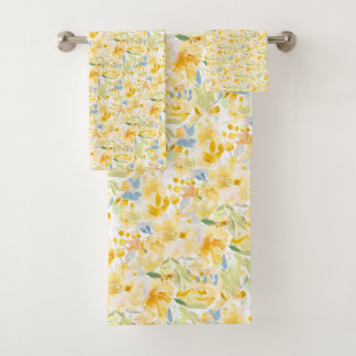 PixDezines H2 Zomerbloemen Gele Tinten Bad Handdoek