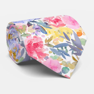 PixDezines H2 Zomerbloemen Helder Kleuren Stropdas