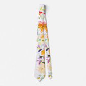 PixDezines H2 Zomerbloemen Helder Kleuren Stropdas (Voorkant)