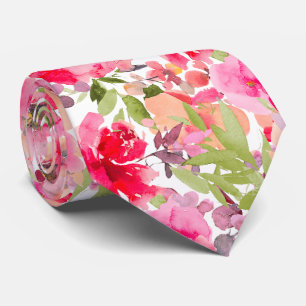 PixDezines H2 Zomerbloemen Helder Kleuren Stropdas