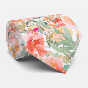 PixDezines H2 Zomerbloemen Helder Kleuren Stropdas