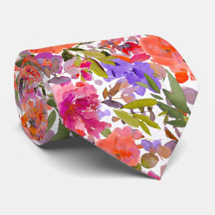 PixDezines H2 Zomerbloemen Heldere tinten Stropdas