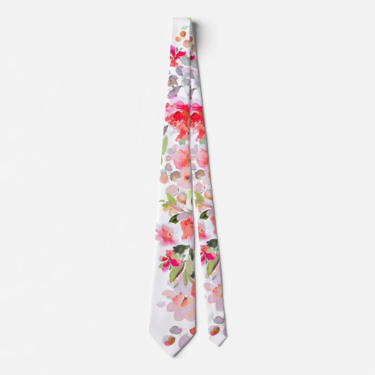 PixDezines H2 Zomerbloemen Heldere tinten Stropdas (Voorkant)